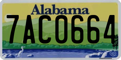 AL license plate 7AC0664