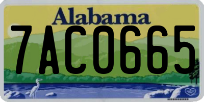 AL license plate 7AC0665
