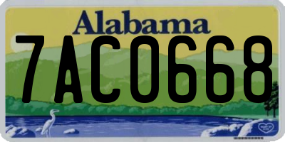 AL license plate 7AC0668