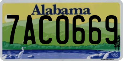 AL license plate 7AC0669