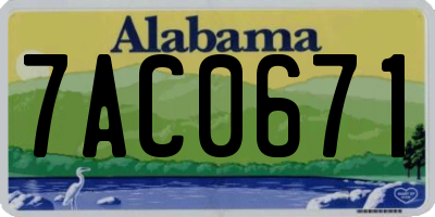 AL license plate 7AC0671