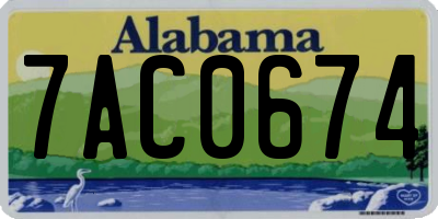 AL license plate 7AC0674