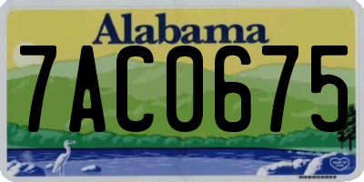 AL license plate 7AC0675