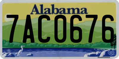 AL license plate 7AC0676