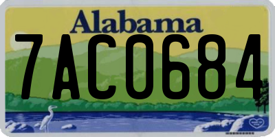 AL license plate 7AC0684