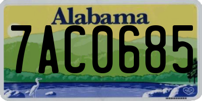 AL license plate 7AC0685