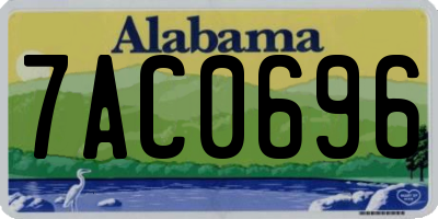 AL license plate 7AC0696