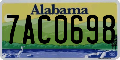 AL license plate 7AC0698