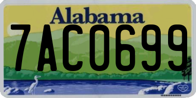 AL license plate 7AC0699