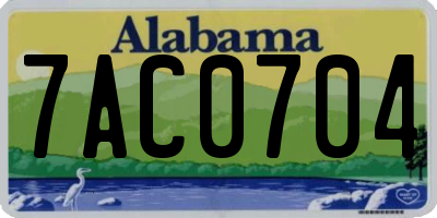 AL license plate 7AC0704