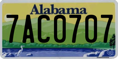 AL license plate 7AC0707