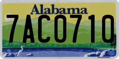 AL license plate 7AC0710