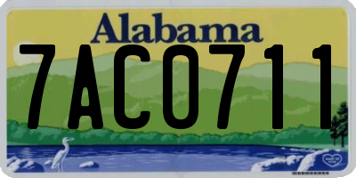 AL license plate 7AC0711