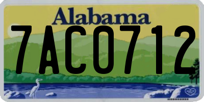 AL license plate 7AC0712