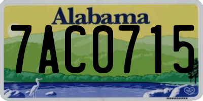 AL license plate 7AC0715