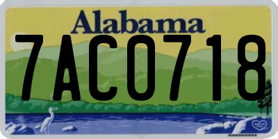 AL license plate 7AC0718
