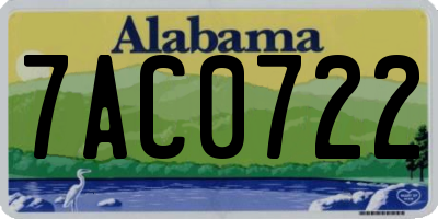 AL license plate 7AC0722