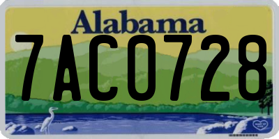 AL license plate 7AC0728
