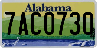 AL license plate 7AC0730