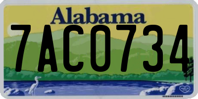 AL license plate 7AC0734