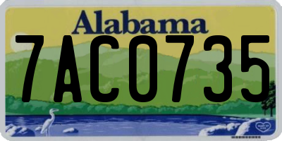 AL license plate 7AC0735