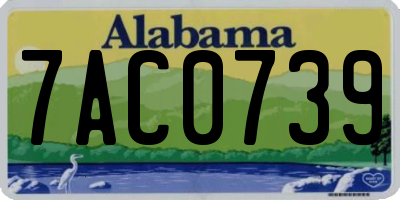 AL license plate 7AC0739