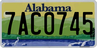 AL license plate 7AC0745