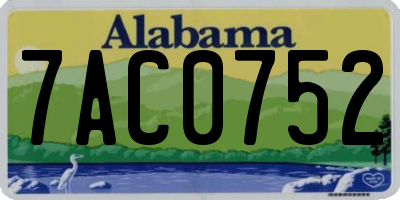 AL license plate 7AC0752