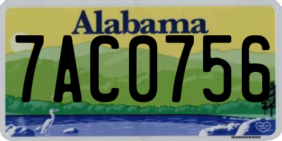 AL license plate 7AC0756