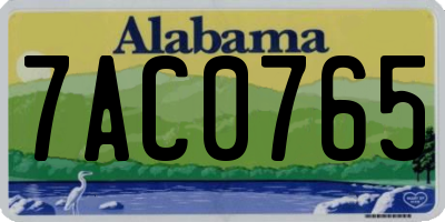 AL license plate 7AC0765