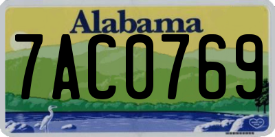 AL license plate 7AC0769