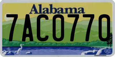 AL license plate 7AC0770