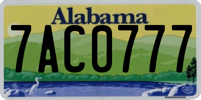 AL license plate 7AC0777