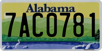 AL license plate 7AC0781