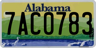 AL license plate 7AC0783