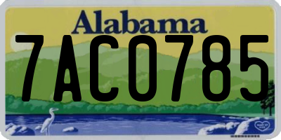 AL license plate 7AC0785