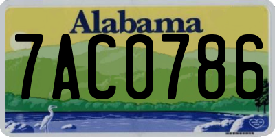 AL license plate 7AC0786
