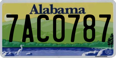AL license plate 7AC0787