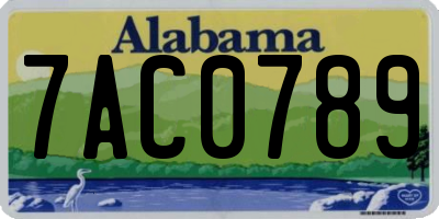 AL license plate 7AC0789
