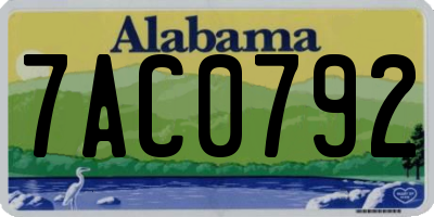 AL license plate 7AC0792