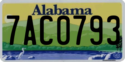 AL license plate 7AC0793