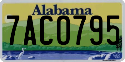AL license plate 7AC0795
