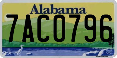 AL license plate 7AC0796