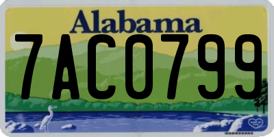 AL license plate 7AC0799