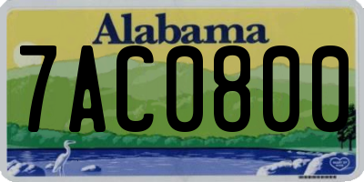 AL license plate 7AC0800