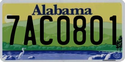 AL license plate 7AC0801