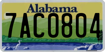 AL license plate 7AC0804