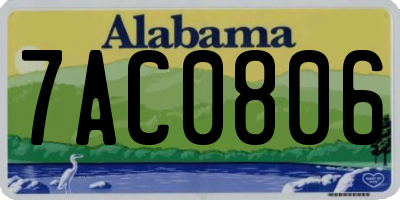 AL license plate 7AC0806