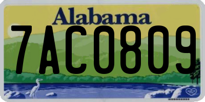 AL license plate 7AC0809