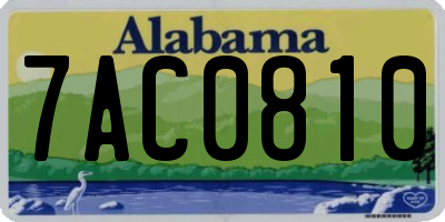 AL license plate 7AC0810